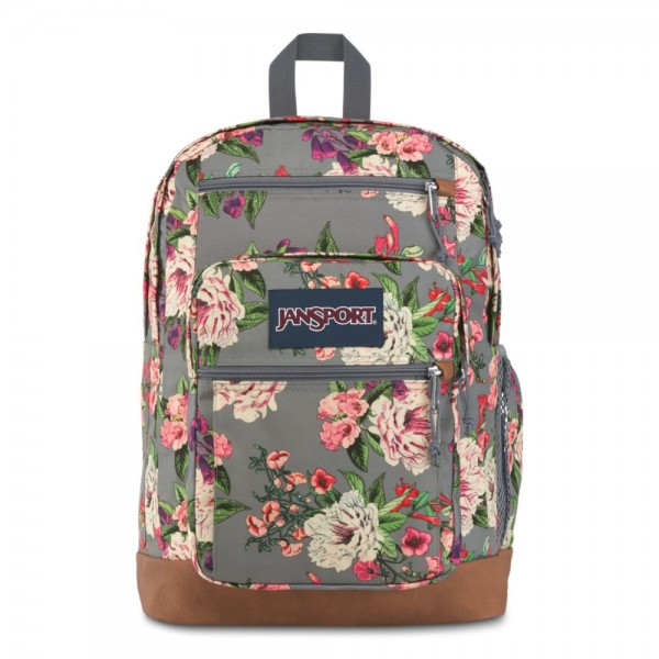 JanSport Cool Student Backpack Grey Bouquet Floral