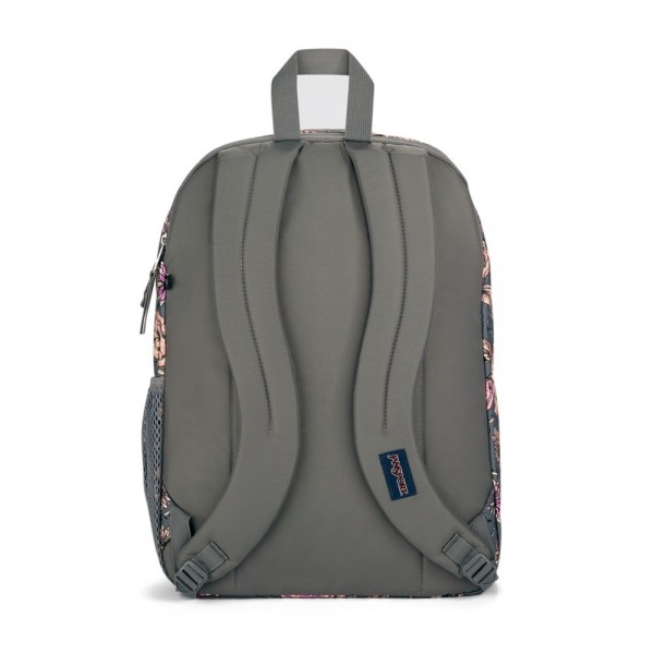 JanSport Big Student Backpack Boho Floral Graphite Grey