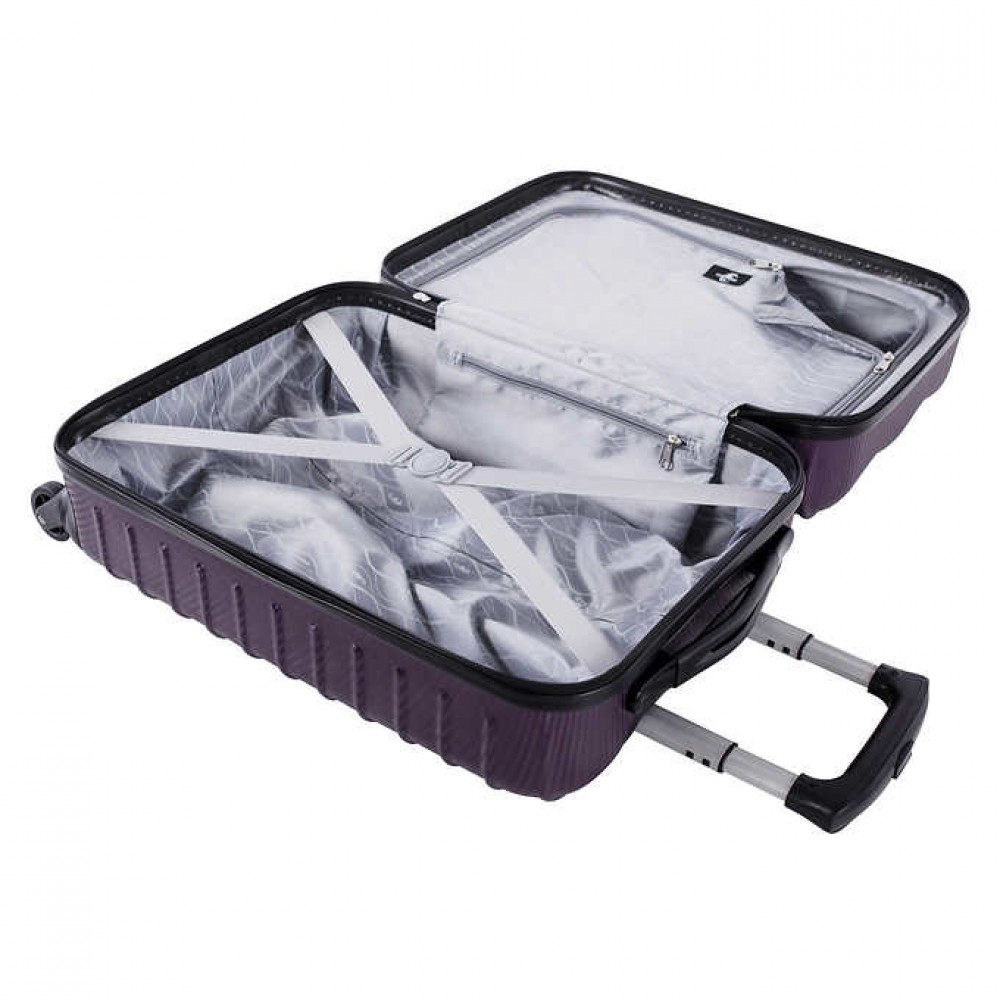 Hardside Expandable Spinner Luggage 24-Inch Purple Atlantic Aero Glide Medium Luggage