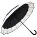 Knirps Belami Stick Umbrella with Shoulder Strap Black/White