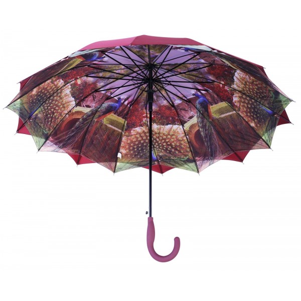 Austin House Stick Umbrella Double Canopy Burgundy