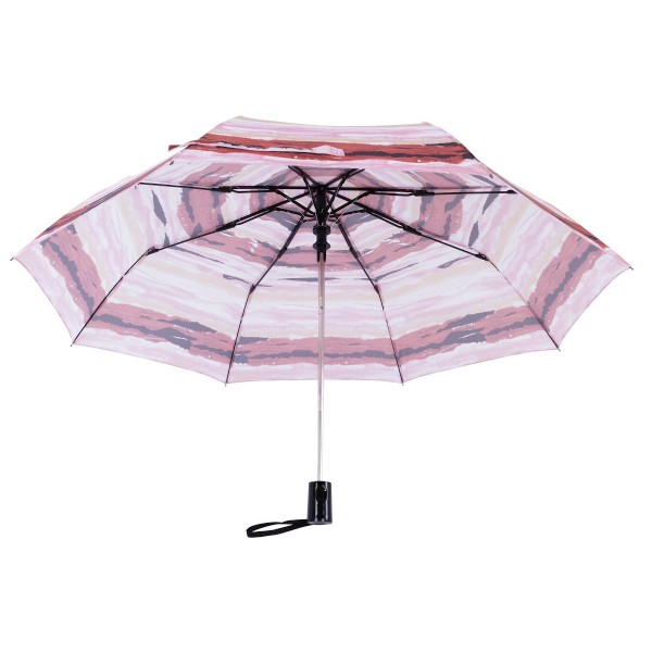 Knirps Belami Folding Telescopic Umbrella Paprika Aquarelle Stripes Print