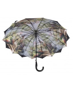 Austin House Stick Umbrella Double Canopy Black
