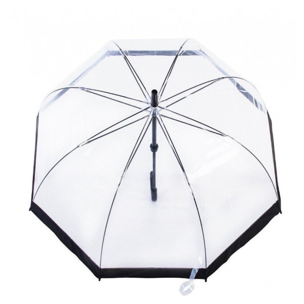 Knirps Belami Clear Dome Stick Umbrella Black Border