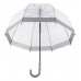 Knirps Belami Clear Dome Stick Umbrella Pewter Border