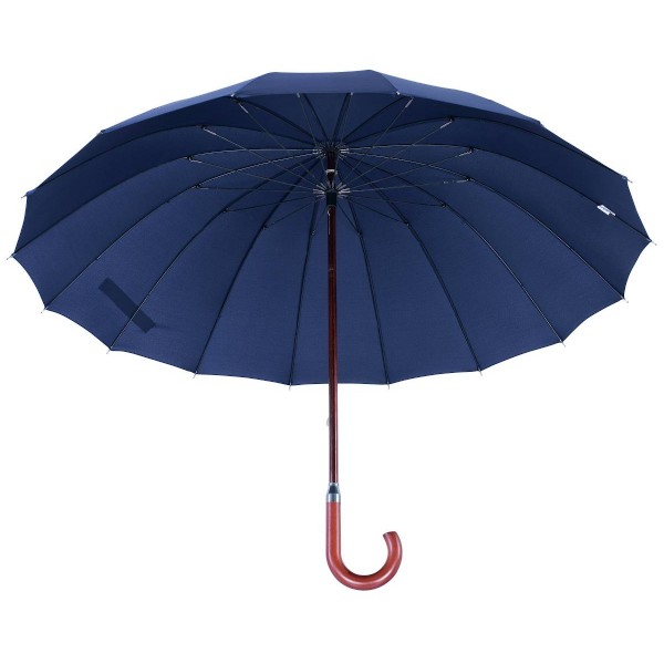 Knirps Belami Stick Umbrella with Wooden Handle Navy